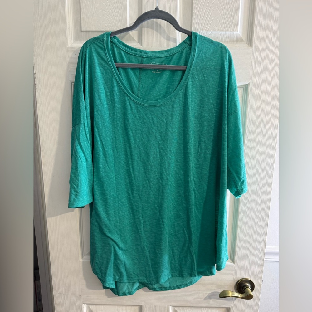 Women’s teal 3/4 sleeve shirt, Maurice’s, size 2